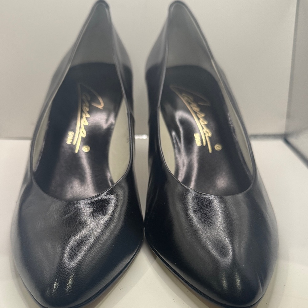 Elegant Black Leather Heels